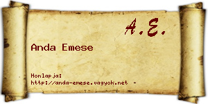Anda Emese névjegykártya